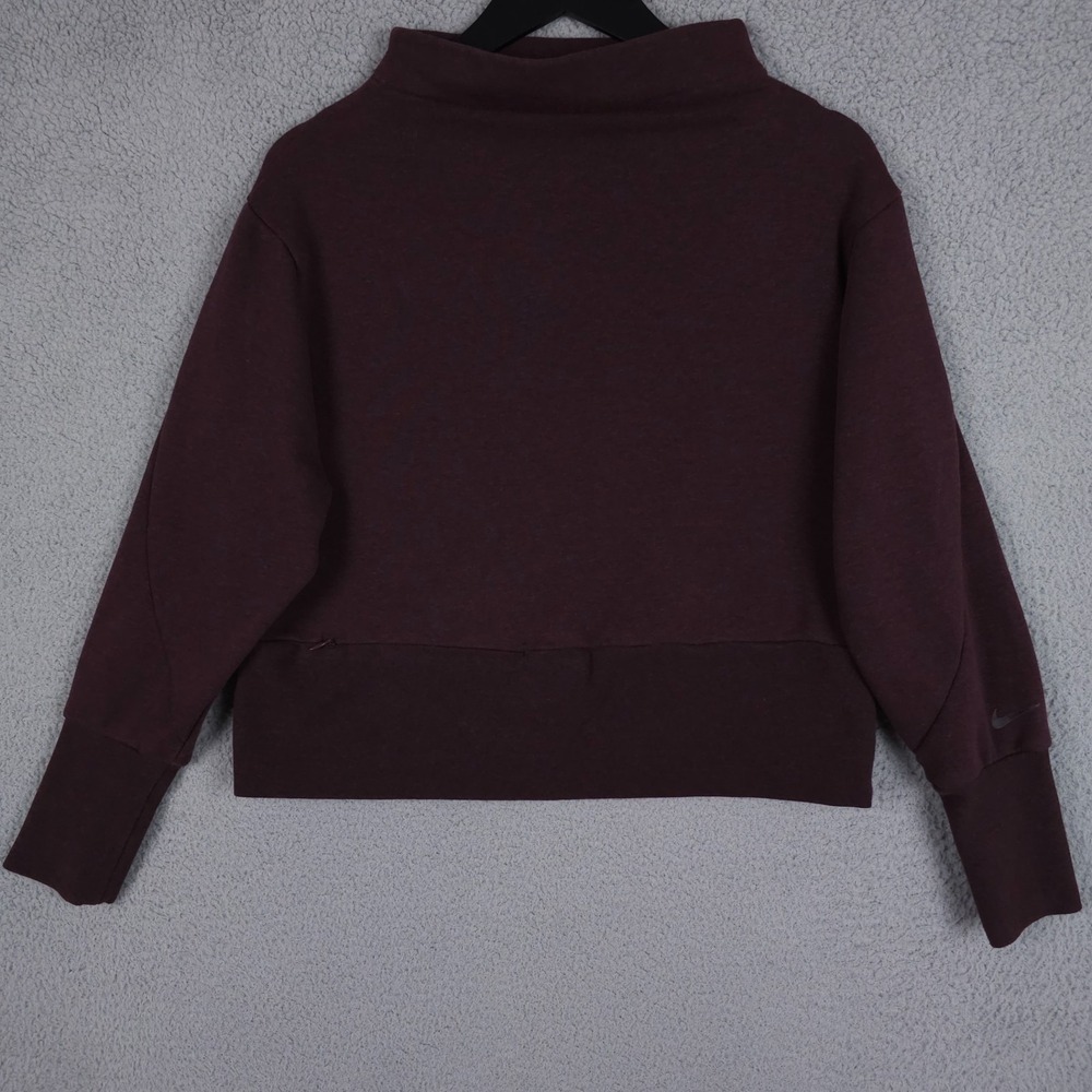 Nike Top Womens Small Red Dri Fit Versa Studio Mock Neck Pullover Training Gym